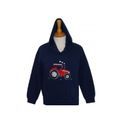 British Country Collection Big Red Tractor Childrens Applique Hoodie - Navy additional 3