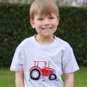 British Country Collection Big Red Tractor Childrens T-Shirt - Ash Grey additional 2