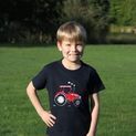 British Country Collection Big Red Tractor Childrens T-Shirt - Navy additional 1