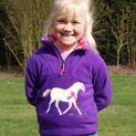 British Country Collection Champion Pony Childrens Fleece Jacket - Purple/Fuchsia Pattern Trim additional 1