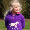British Country Collection Champion Pony Childrens Fleece Jacket - Purple/Fuchsia Pattern Trim additional 2
