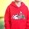 British Country Collection Farmyard Childrens Applique Hoodie - Red additional 3