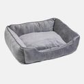 House of Paws Velvet Square Bed - Grey additional 1