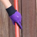 Hy Equestrian Children's Winter Two Tone Riding Gloves - Black/Purple additional 4