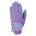 Hy Equestrian Children's Zeddy Riding Gloves - Floral Lavender/Petrol Blue/Pink Powder Blush additional 1