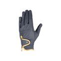 Hy Equestrian Cottenham Elite Riding Gloves - Navy/Gold additional 1