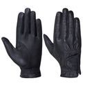 Hy Equestrian Leather Riding Gloves - Black additional 1