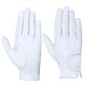 Hy Equestrian Leather Riding Gloves - White additional 1