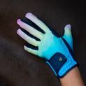 Hy Equestrian Ombre Riding Gloves - Navy/Pastel additional 3