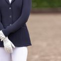Hy Equestrian Shimmer Riding Gloves White With Navy/Rose Gold Diamantes additional 1