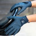 Hy Equestrian Sparkle Touch Riding Gloves - Navy additional 3