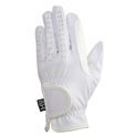 Hy Equestrian Synthetic Leather Riding Gloves - White additional 1