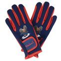 Hy Equestrian Thelwell Collection Practice Makes Perfect Children's Riding Gloves - Navy/Red additional 1