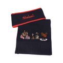 Hy Equestrian Thelwell Collection Practice Makes Perfect Fleece Headband &amp; Scarf Set - Navy/Red additional 1