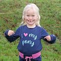 I Love My Pony Collection Long Sleeve T-Shirt by Little Rider - Navy additional 17