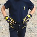 Lancelot Children’s Riding Gloves by Little Knight - Yellow/Navy additional 2