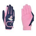 Little Unicorn Children’s Riding Gloves by Little Rider - Candy Pink/Navy additional 3