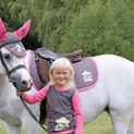 Merry Go Round Fly Veil by Little Rider - Grey/Pink additional 4