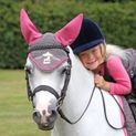 Merry Go Round Fly Veil by Little Rider - Grey/Pink additional 3