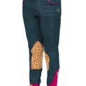 Riding Star Collection Denim Jodhpurs by Little Rider - Navy/Burgundy additional 1