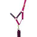 Riding Star Collection Head Collar &amp; Lead Rope Set by Little Rider - Navy/Burgundy additional 1