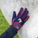 Riding Star Collection Riding Gloves by Little Rider - Navy/Burgundy additional 3