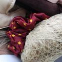 Supreme Products Show Scrunchie - Burgundy/Gold Diamonds additional 4
