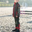 Tractor Collection Riding Tights By Little Knight - Charcoal Grey/Red additional 1