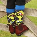 Tractor Collection Socks by Little Knight (Pack of 3) - Charcoal Grey/Red additional 2