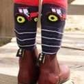 Tractor Collection Socks by Little Knight (Pack of 3) - Charcoal Grey/Red additional 3