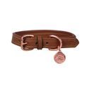 Benji &amp; Flo Deluxe Padded Leather Dog Collar - Tan/Rose Gold additional 4