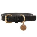 Benji &amp; Flo Noble Suede Dog Collar - Black/Gold additional 3