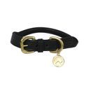 Benji &amp; Flo Superior Rolled Leather Dog Collar - Black/Brass additional 1