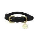 Benji &amp; Flo Superior Rolled Leather Dog Collar - Black/Brass additional 1