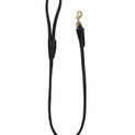 Benji &amp; Flo Superior Rolled Leather Dog Lead - Black/Brass additional 2