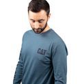 Caterpillar Trademark Banner Long Sleeve T-Shirt Teal additional 5