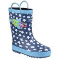 Children's Cotswold Sprinkle Junior Wellington Boot Dark Blue &amp; White additional 1