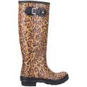 Ladies Hunter Original Tall Leopard Print Boot Rich Tan/Saddle/Black additional 2