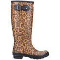 Ladies Hunter Original Tall Leopard Print Boot Rich Tan/Saddle/Black additional 4