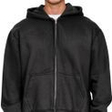Casual Classics Premium Combed 330 Acid Wash Boxy Oversize Zip Hood - Acid Black additional 1