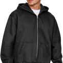 Casual Classics Premium Combed 330 Acid Wash Boxy Oversize Zip Hood - Acid Black additional 4