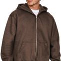 Casual Classics Premium Combed 330 Acid Wash Boxy Oversize Zip Hood - Acid Chocolate additional 4