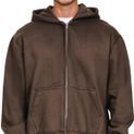Casual Classics Premium Combed 330 Acid Wash Boxy Oversize Zip Hood - Acid Chocolate additional 1