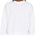 Casual Classics Premium Combed 330 Boxy Oversized Extended Neck Tall Sweatshirt - White additional 1