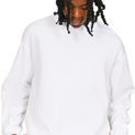 Casual Classics Premium Combed 330 Boxy Oversized Extended Neck Tall Sweatshirt - White additional 4
