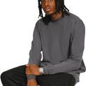 Casual Classics Ringspun Combed 180 Acid Wash Oversize Extended Neck Long Sleeve T-Shirt - Acid Charcoal additional 4