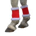 Hy Equestrian Christmas Santa Horse Leg Wraps (Set of 4) - Red/White additional 2