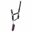 Hy Equestrian Multicolour Adjustable Head Collar with Rope - Grey/Pink/Mint additional 5