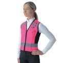 Reflector Waistcoat - Please Pass Wide &amp; Slow by Hy Equestrian - Pink/Black additional 2