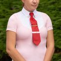 Supreme Products Short Sleeve Champion Show Rider Competition Shirt with Button - Pink/White additional 1